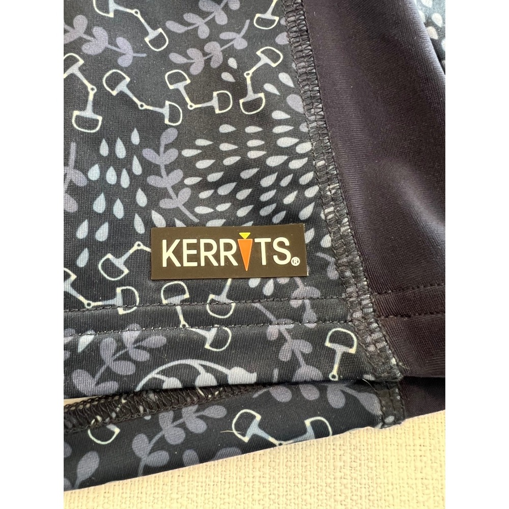 Kerrits Girls Blue Horse Bit Print Quarter Zip Equestrian Base Layer Top Small - Picture 4 of 8